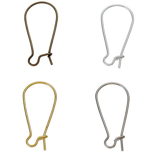 Multi Color Plated Kidney Interchangeable Ear Wire Earrings Hooks 24mm Findings - Picture 10 of 12
