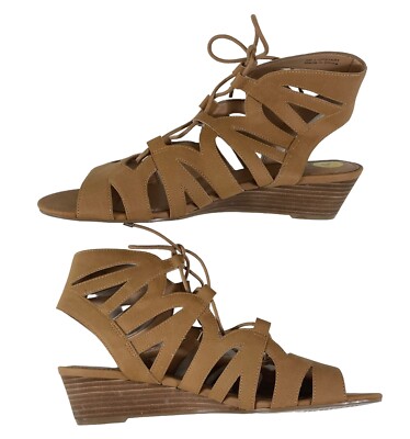 NWB Franco Sarto Gladiator Sandals Womens 9M Brown Wedge