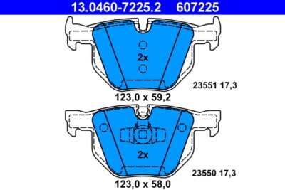 ATE 13.0460-7225.2 brake pad set, disc brake for BMW
