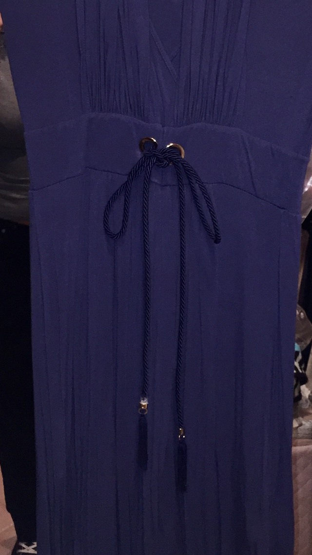 Robe Professionnelle Tunnel Collection Taille 46 - Jersey Bleu, Cordon De Serrage à La Taille