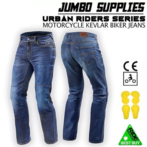 Mens Motorcycle Jeans made with Kevlar Motorbike Denim Jeans with Free CE Armour - Picture 3 of 10