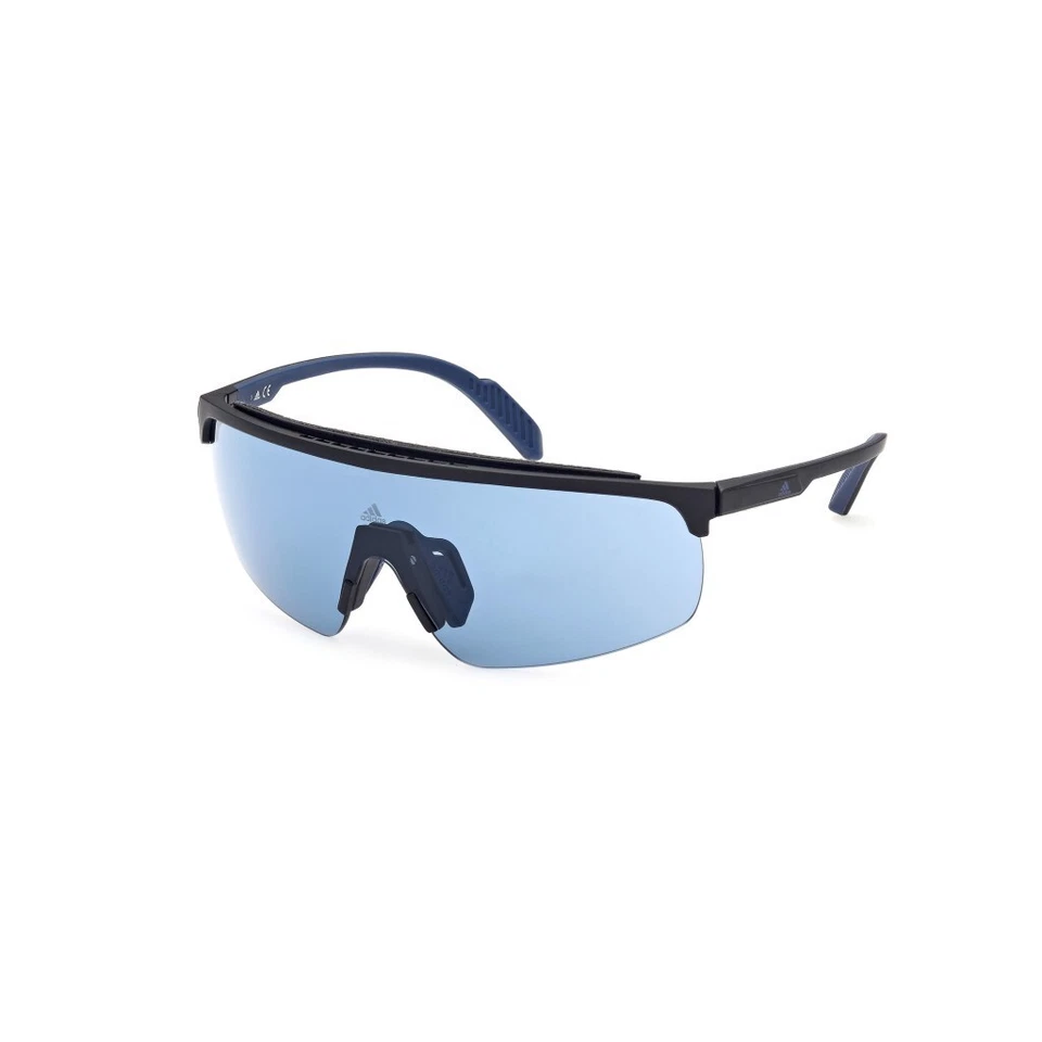 Gafas de sol deportivas Adidas SP0044 02V negro azul plástico media llanta marco 137-140 Foto 4 de 4