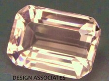 MORGANITE 7 x 5 MM EMERALD CUT SOFT PEACH COLOR ALL NATURAL VVS