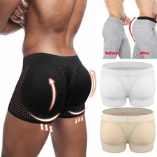 Men's Padded Butt Lifter Underwear Briefs Boxers Hip Enhancer Shorts Body Shaper
