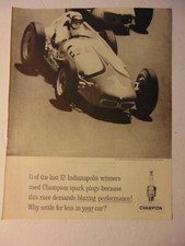1961 RACE CAR CHAMPION SPARK PLUGS A.J. FOYT JR. vintage art print ad
