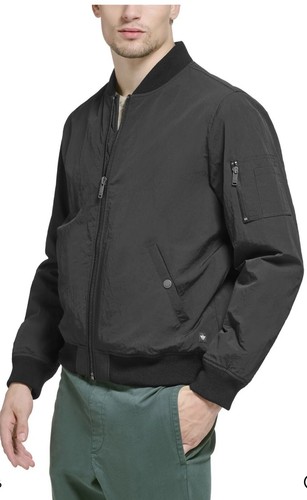 New DOCKERS Men's Golf Bomber Black Jacket, Water Resistant Size Large. - Picture 3 of 10