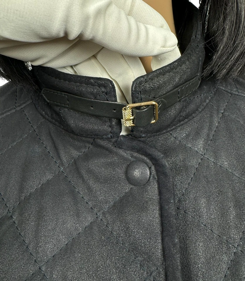 Werner Christ Genuine Leather Quilted Jacket Women size 42 - Image 4 of 4