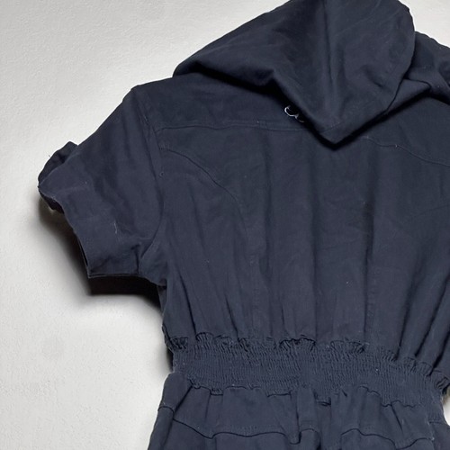 House Of Dereon By Beyonce Y2K Damen Jumpsuit Strampler Schwarz Glitzer Knöpfe Kapuze - Bild 8 von 19