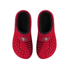 FOCO NFL Men's San Francisco 49ers Sherpa Lined Big Logo Clogs