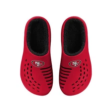 FOCO NFL Men's San Francisco 49ers Sherpa Lined Big Logo Clogs