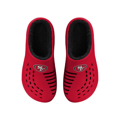FOCO NFL Men's San Francisco 49ers Sherpa Lined Big Logo Clogs