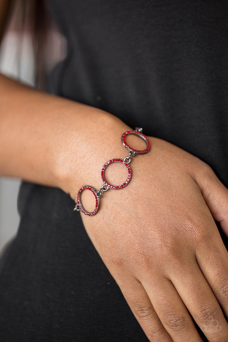 dress the part red bracelet Came Back Better Red Marble Twisted Bangle Bracelet