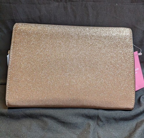 Kate Spade Tinsel Glitter Fabric Flap Crossbody Bag Rose Gold K9336 New - Picture 10 of 10