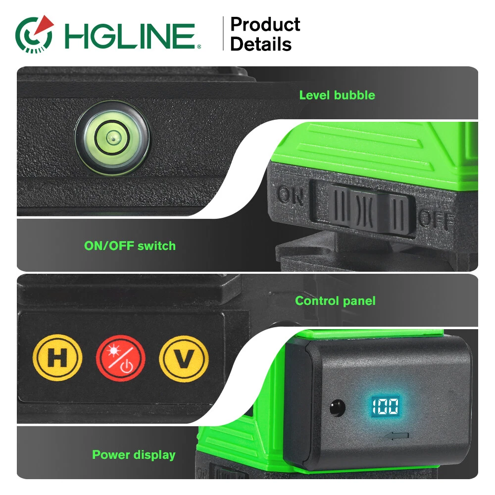 Laser Level 360° Self Leveling 16 Lines 4D Laser Level Measure Tool With Tripod