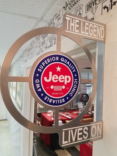 VINTAGE JEEP SALES RETRO VINTAGE ERA DEALERSHIP SERVICE COUNTER FLANGE SIGN - Picture 3 of 10