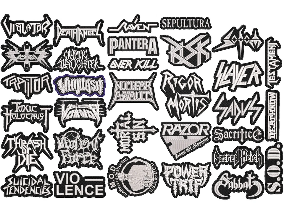Thrash Metal full EMBROIDERY shaped 10pcs/Lot Random Mix Sew-On Patches - Image 3 of 3