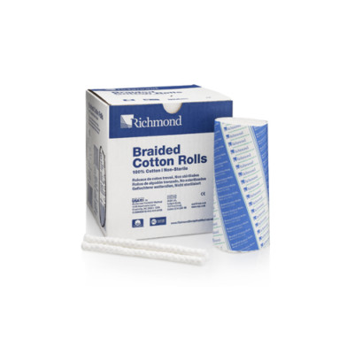 Richmond Dental 201213 Cotton Rolls Braided 6'' x 5/16'' Small Non-Sterile 200/Bx