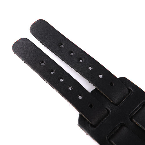 Men's Leather Double Belt Strap Buckle Adjustable Cuff Bangle Wristband Bracelet - Picture 22 of 23