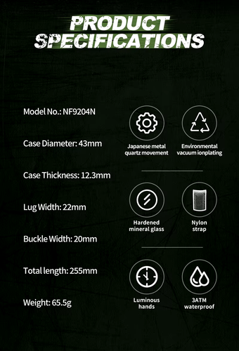 Men's Waterproof Quartz Watch Nylon Strap Luminous Hands 30M Luxury Business - Picture 5 of 13