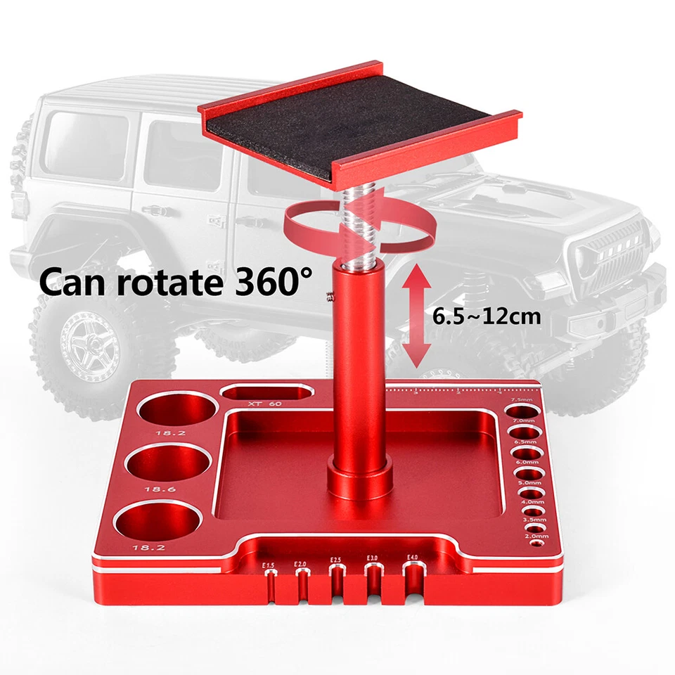 360° Rotate Repair Station Work Stand for 1/8 1/10 1/24 RC Car TRX4 SCX10 HSP - Photo 4/4
