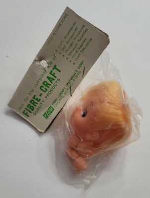 FIBRE-CRAFT PRETTY FACE HEAD & HANDS SET NO. 7541 BABY DOLL BLONDE ROOTED HAIR