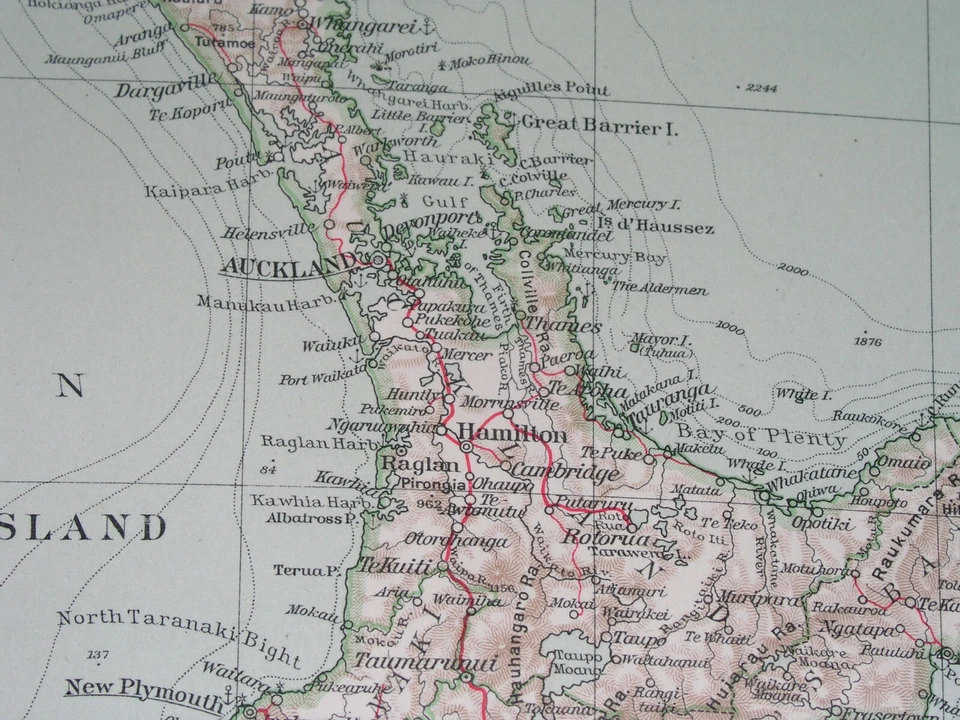 1927 VINTAGE MAP OF NEW ZEALAND / NEW CALEDONIA / HAWAII / TASMANIA  - Image 2 of 4