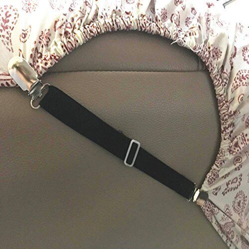 Bed Sheet Clips Straps Sheet Holder Mattress Clips, 4 Pcs Adjustable Elastic - Bild 6 von 7