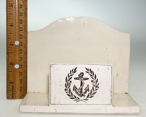 Resin Napkin Letter Holder Faux Scrimshaw 1850 Clipper Sailing Ship Whale - Picture 4 of 5
