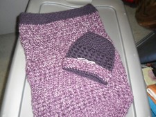 Handmade Crocheted Cocoon and hat newborn to 6 months