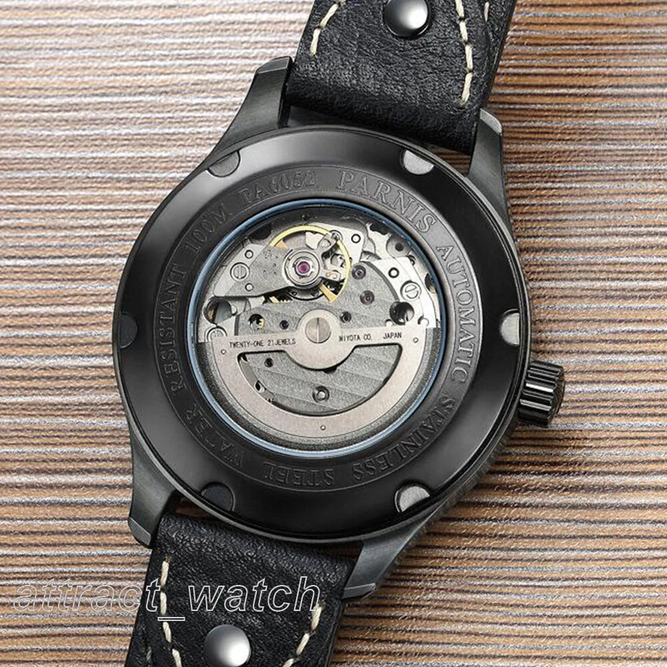 Parnis Men's Automatic Mechanical Watch Hollow Dial Luminous Marker Sports Style - Image 3 of 4