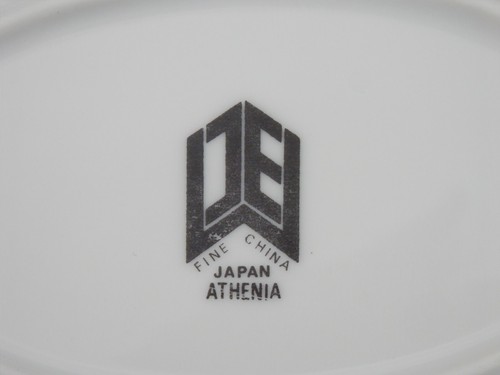 "Plato ovalado de colección MCM Athenia Fine China 121/2"" Japón azul blanco borde plateado" - Imagen 7 de 7