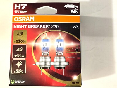 Osram H7 Night Breaker Laser 220% Glühbirnen Leuchtmittel,Birne 55Watt Gold Cap