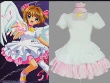 CARDCAPTOR SAKURA Pink White Princess TUTU Dress Full Set Cosplay Costume 
