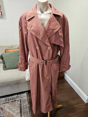 Vintage 90s NUAGE Rust Anorak Rainwear Trench Spy Coat Size 12 - Picture 4 of 24