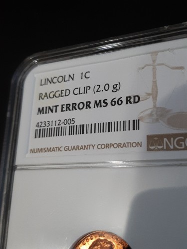 One Cent with huge ragged clip ngc ms66 - Picture 6 of 6