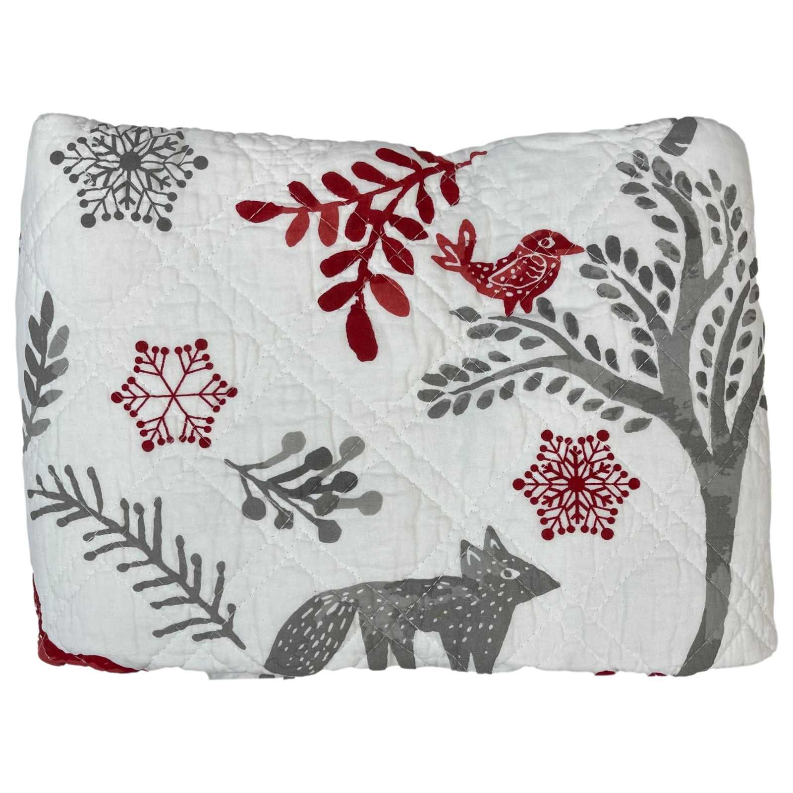 Levtex Home Woodland Animals Christmas Quilted Throw Blanket, 50x60