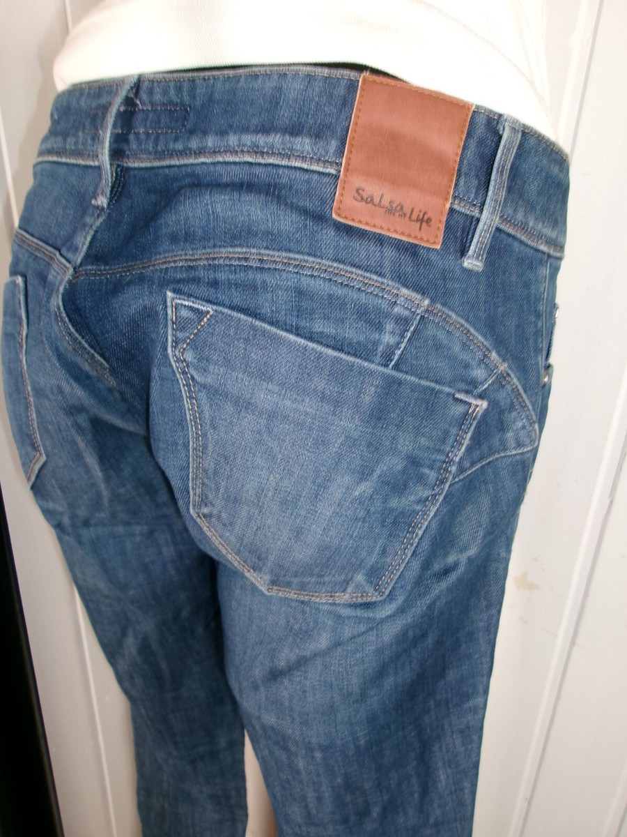 Pantalon Slim Salsa Life Wonder En Jean Stretch - Taille Basse W30/38 - Fabriqué Au Portugal