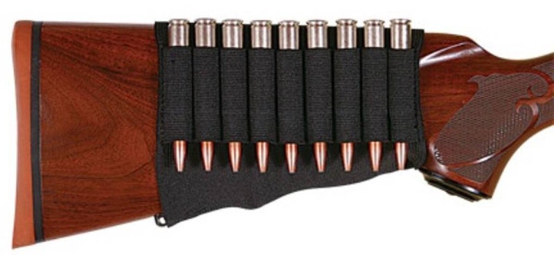 Allen Rifle Cartridge Buttstock Holder Elastic Loops Fits Snug 9 Cartridges