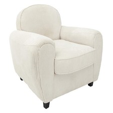 Fauteuil Club Côtelé "Scott" 89cm Beige