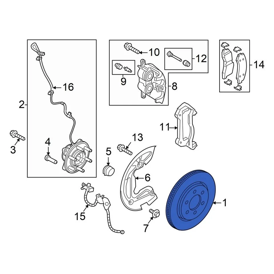 For Ford F-150 2016-2020 Ford JL3Z1125C Front Disc Brake Rotor Foto 2 de 4