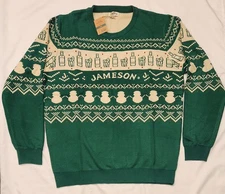 Jameson Irish Whiskey Green Ugly Christmas Holiday Sweater Adult 2XL