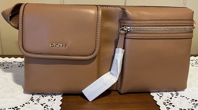 NWT DKNY Brook Smooth Leather Cashew Tan Brown Sling Shoulder Bag $198.00