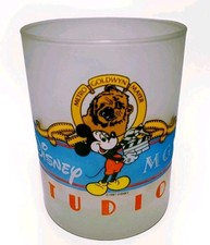 Vintage Disney MGM Studios Frosted Glass 1987 Mickey Mouse Walt Disney World
