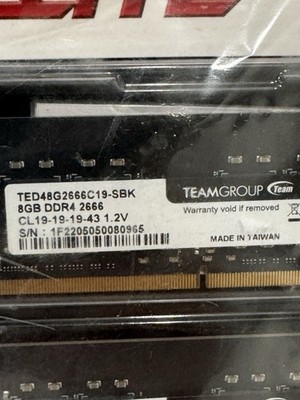 TEAMGROUP ELITE 8GB RAM 2 x 8GB DDR4 TED48G2666C19-SBK | eBay