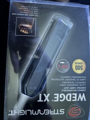 Streamlight Wedge XT Black Rechargeable Flashlight  6 Inch Model  New in Box