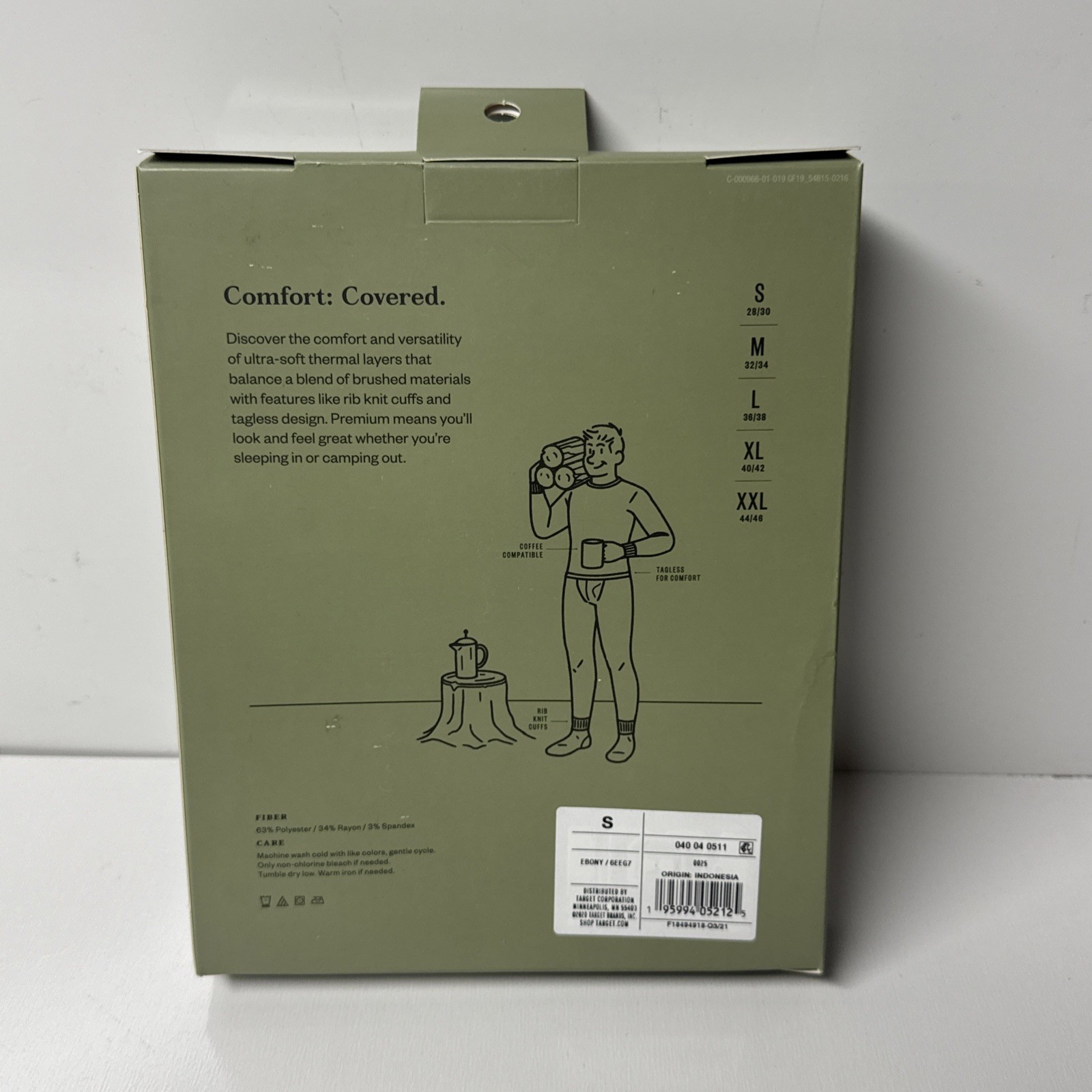 GoodFellow Thermal Underwear Pants Long John Drawers Black Small 28 30 Slim Fit 