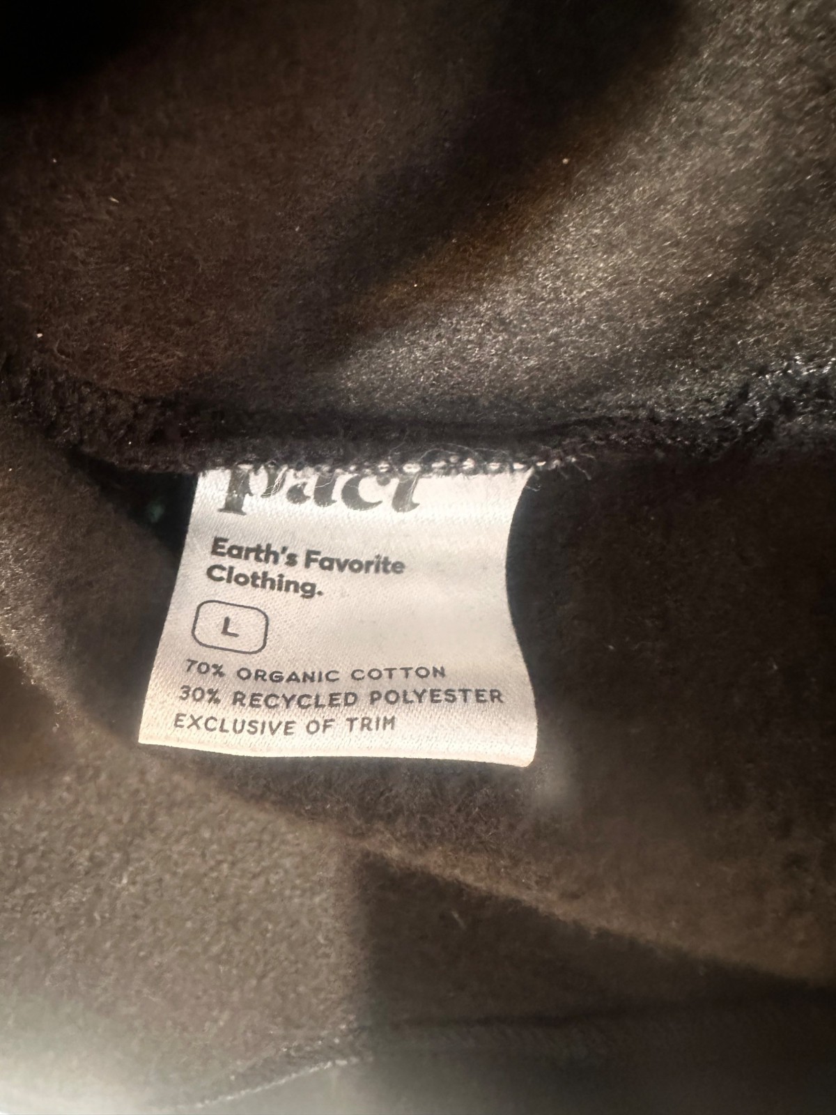 Pact Organic Cotton BLend Courtside Sweatshirt Dress Large Womens Black Fleece