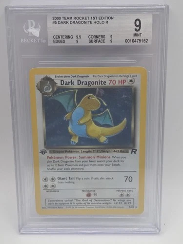 Pokemon Dark Dragonite Team Rocket 1st Edition Holo #5 BGS 9 Mint