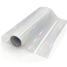 US 23.6in x 32.8ft/60cm x 10m DTF Rainbow Holographic Film Roll, Cold Peel