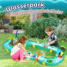 Kids Sand and Water Table Outdoor Water Park Games Toy Water Play Activity Set